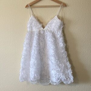 ANTHROPOLOGY BHLDN V-NECK TULLE ROSETTE MINI DRESS